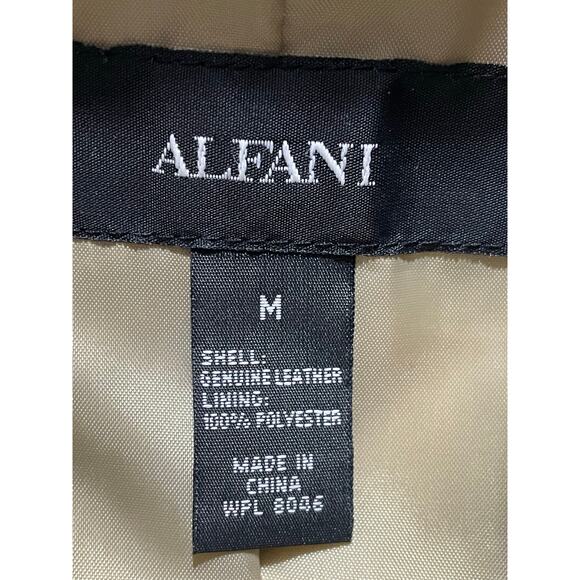 NWOT - Alfani Reptile Print Tan Leather Jacket - Picture 3 of 5